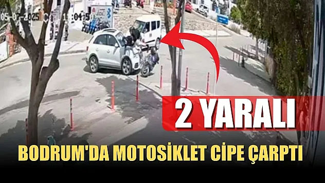 Bodrum'da motosiklet cipe çarptı: 2 yaralı
