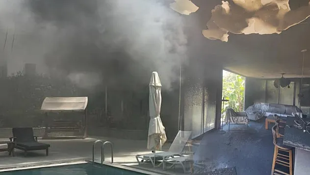 Bodrum'da otel avlusunda çıkan yangın söndürüldü