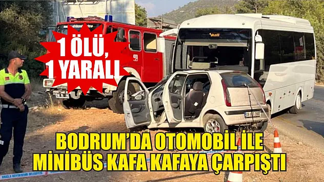 Bodrum'da otomobil ile minibüs kafa kafaya çarpıştı: 1 ölü, 1 yaralı