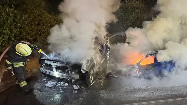 Bodrum'da otomobilde çıkan yangın söndürüldü