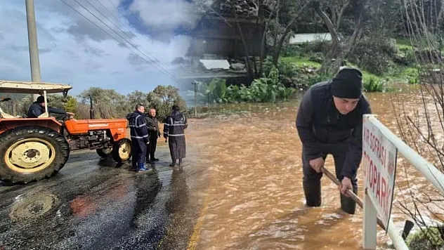 Bodrum'da sağanak yağış etkili oldu, iş yerlerini su bastı