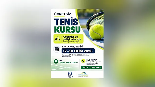 Bodrum'da ücretsiz tenis kursu başlıyor
