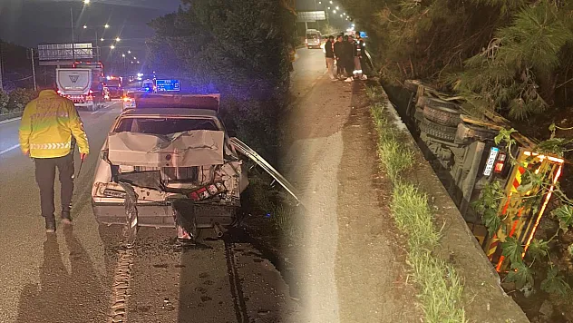 Bodrum'da vinç otomobille çarpıştı sürücü yaralandı