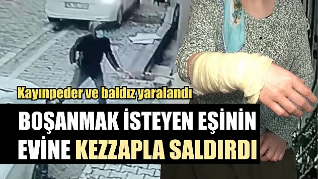 Boşanmak isteyen eşinin evine kezzapla saldırdı