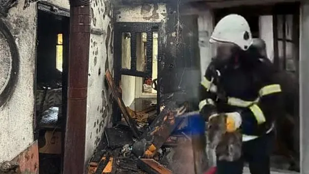 Burdur'da yangında ev sahibi dumandan etkilendi, mahsur kalan kedi ekiplerce kurtarıldı