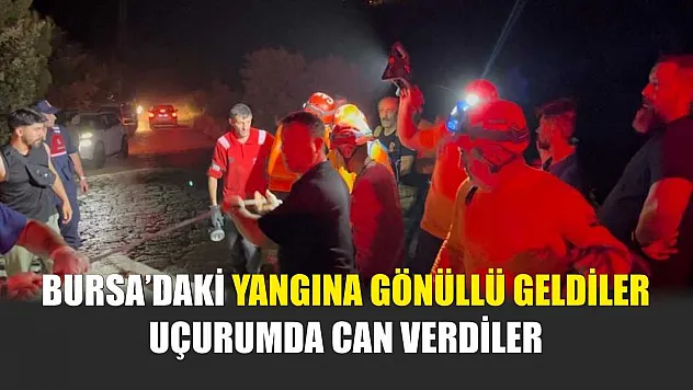 Bursa'daki yangına gönüllü geldiler, uçurumda can verdiler