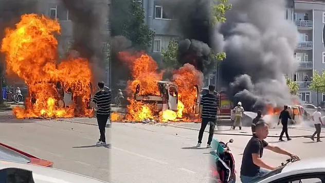 Çakmak yüklü araç alev alev yandı