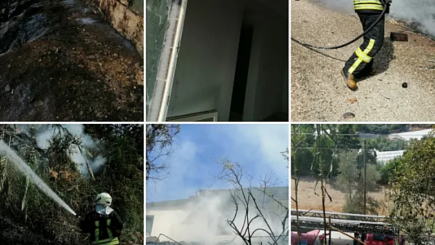 Çalılık alan yandı