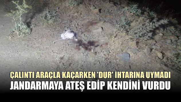 Çalıntı araçla kaçarken 'dur' ihtarına uymadı, jandarmaya ateş edip kendini vurdu