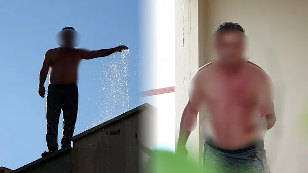 Çalıştığı otelin lojmanın çatısında 'karım gelecek' diye usturalı eylem yaptı