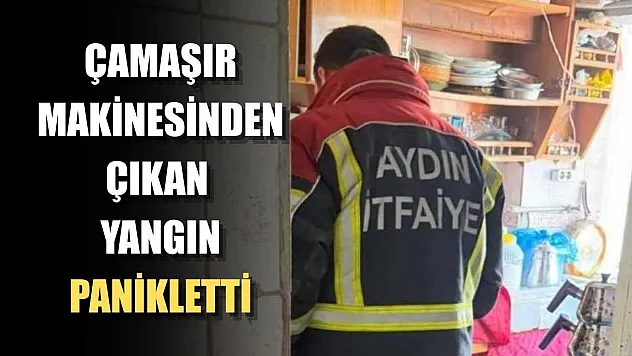 Çamaşır makinesinden çıkan yangın panikletti