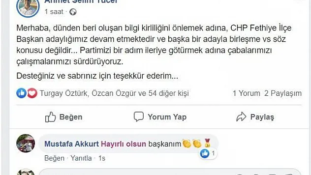 CHP'li Yücel, 'Adaylığım Devam Ediyor'