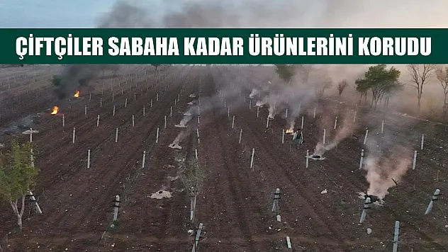 Çiftçiler sabaha kadar ürünlerini korudu