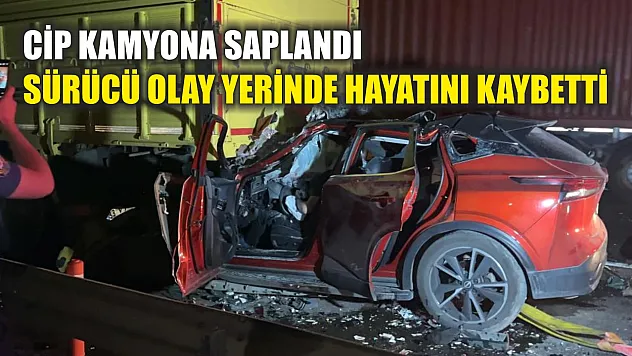 Cip kamyona saplandı, sürücü olay yerinde hayatını kaybetti