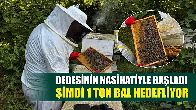 Dedesinin nasihatiyle başladı, şimdi 1 ton bal hedefliyor