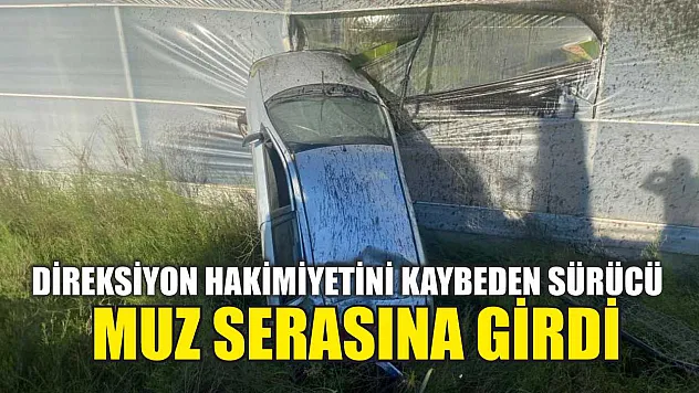 Direksiyon Hakimiyetini Kaybeden Sürücü Muz Serasına Girdi