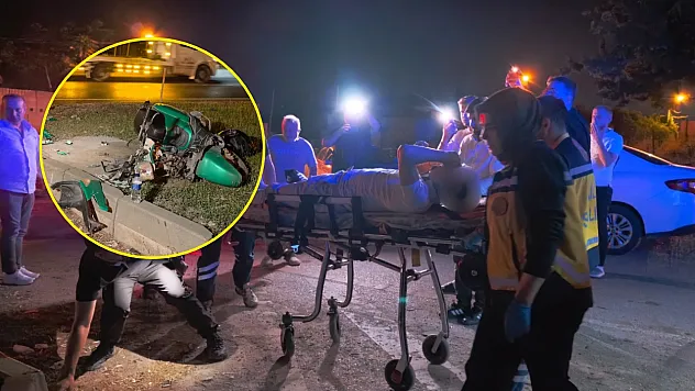 Direksiyon hakimiyetini kaybeden motosiklet sürücüsü ağır yaralandı