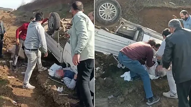 Direksiyonda uyuyakaldı, otomobil takla attı