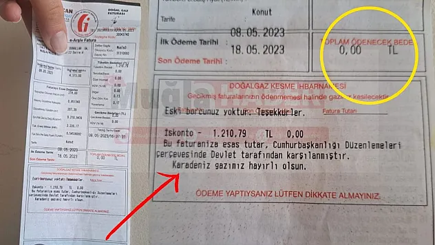 Doğal Gaz Faturası '0' TL Geldi