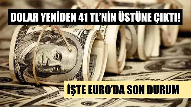 Dolar yeniden 41 TL'nin üstüne çıktı! İşte Euro'da son durum