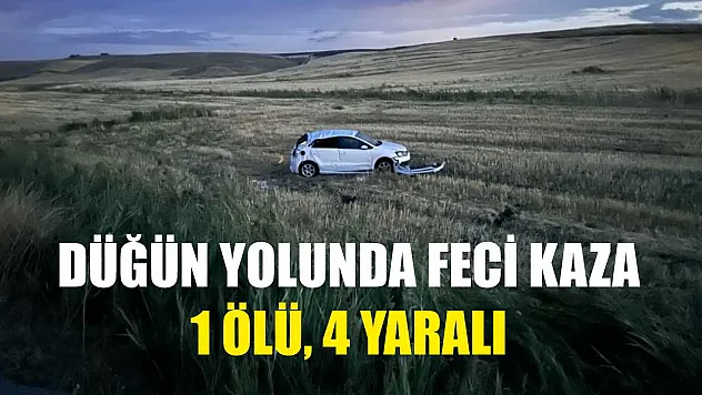 Düğün yolunda feci kaza: 1 ölü, 4 yaralı
