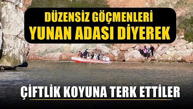 Düzensiz göçmenleri Yunan adası diyerek Çiftlik koyuna terk ettiler