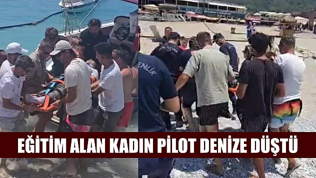 Eğitim alan kadın pilot denize düştü