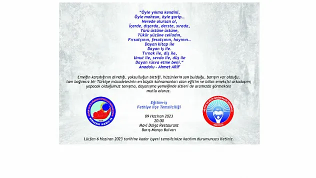 Eğitim-İŞ Fethiye'den anlamlı gece