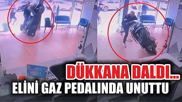 Elini gaz pedalında unuttu, dükkana daldı...