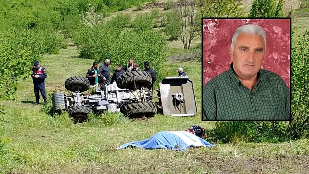 Emekli polis devrilen traktörün altında can verdi