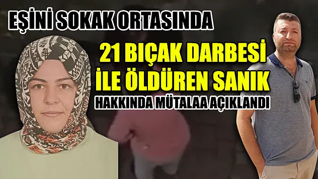 Eşini Sokak Ortasında 21 Bıçak Darbesi İle Öldüren Sanık Hakkında Mütalaa Açıklandı