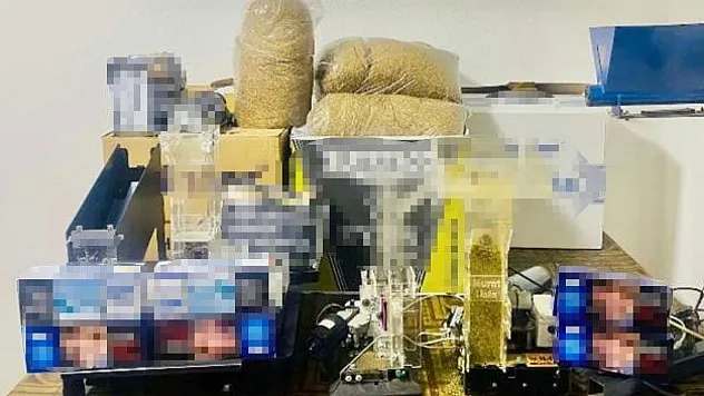 Evde kaçak sigara üretimine operasyon