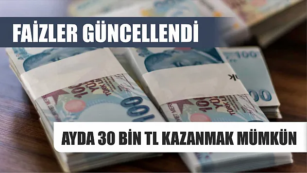 Faizler güncellendi Ayda 30 bin TL kazanmak mümkün