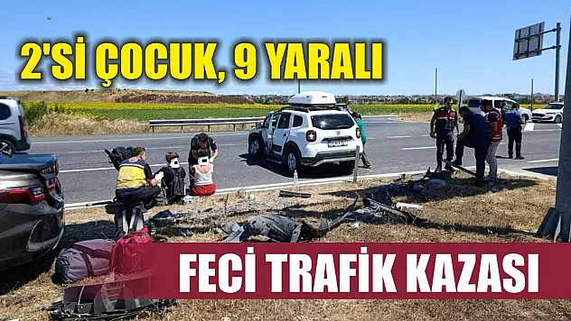 Feci trafik kazası: 2'si çocuk, 9 yaralı