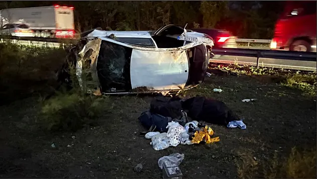 Feci Trafik Kazası: Devrilen Otomobilde 1 Kişi Hayatını kaybetti
