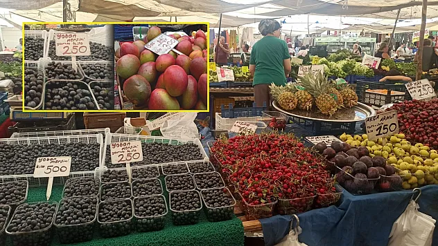 Fethiye Çalış Pazarı'nda Fiyat Rekoru Yaban Mersini ve Mango'da