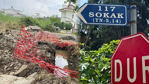 Fethiye Çiftlik Mahallesi'nde elektrik altyapı çalışması nedeniyle yol trafiğe kapatıldı