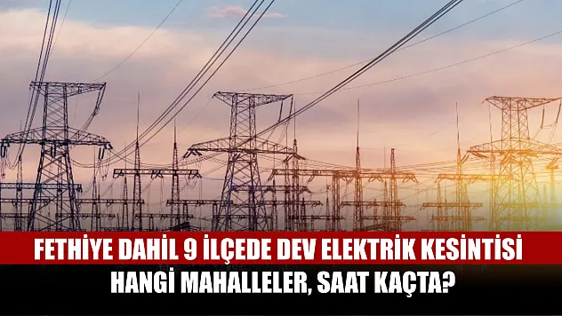Fethiye dahil 9 ilçede dev elektrik kesintisi yaşanacak! Hangi mahalleler, saat kaçta?