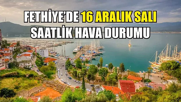 Fethiye'de 16 Aralık Salı  Saatlik Hava Durumu