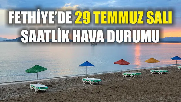 Fethiye'de 29 Temmuz Salı Saatlik Hava Durumu