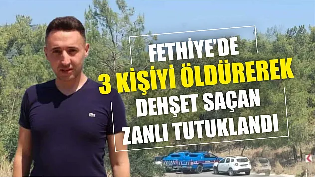 Fethiye'de 3 kişiyi öldüren zanlı tutuklandı