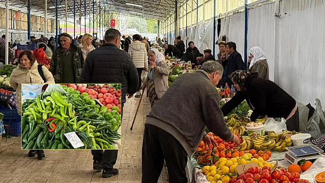 Fethiye'de Cuma Pazarı tezgahlarında sebze ve meyve fiyatları