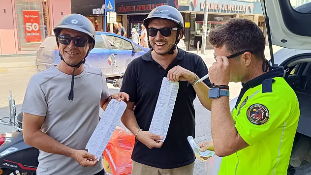 Fethiye'de 'Jokey Kaskı' denetimi: 2 sürücüye 2 bin 500'er lira ceza