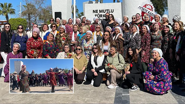 Fethiye'de Kadınlar Yöresel Kıyafetlerle Sarıcada Buğday Tanesi Oynadı