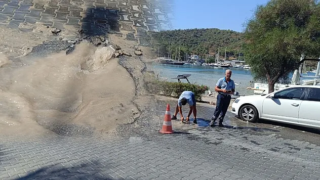 Fethiye'de şebeke suyu arızası yolda çökme riskine neden oldu