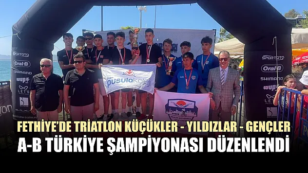 Fethiye'de Triatlon Küçükler - Yıldızlar - Gençler A-B Türkiye Şampiyonası Düzenlendi