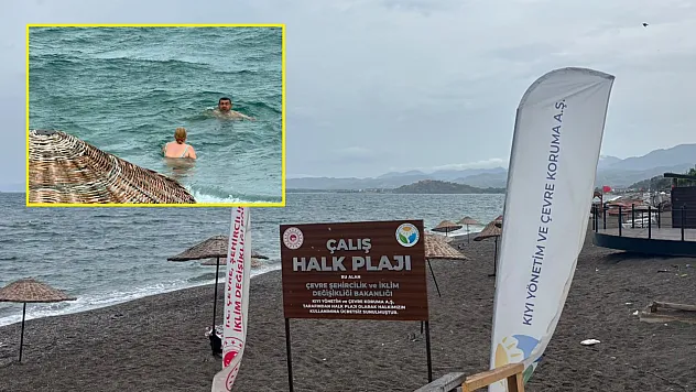 Fethiye'de yağmur deniz keyfine engel olmadı
