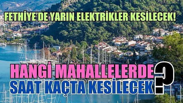 Fethiye'de yarın elektrikler kesilecek! Önlem almanız gerekiyor! Hangi mahallelerde saat kaçta kesilecek?