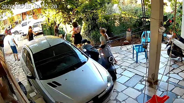 Fethiye'deki komşu dehşeti kamerada
