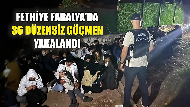 Fethiye Faralya'da 36 düzensiz göçmen yakalandı